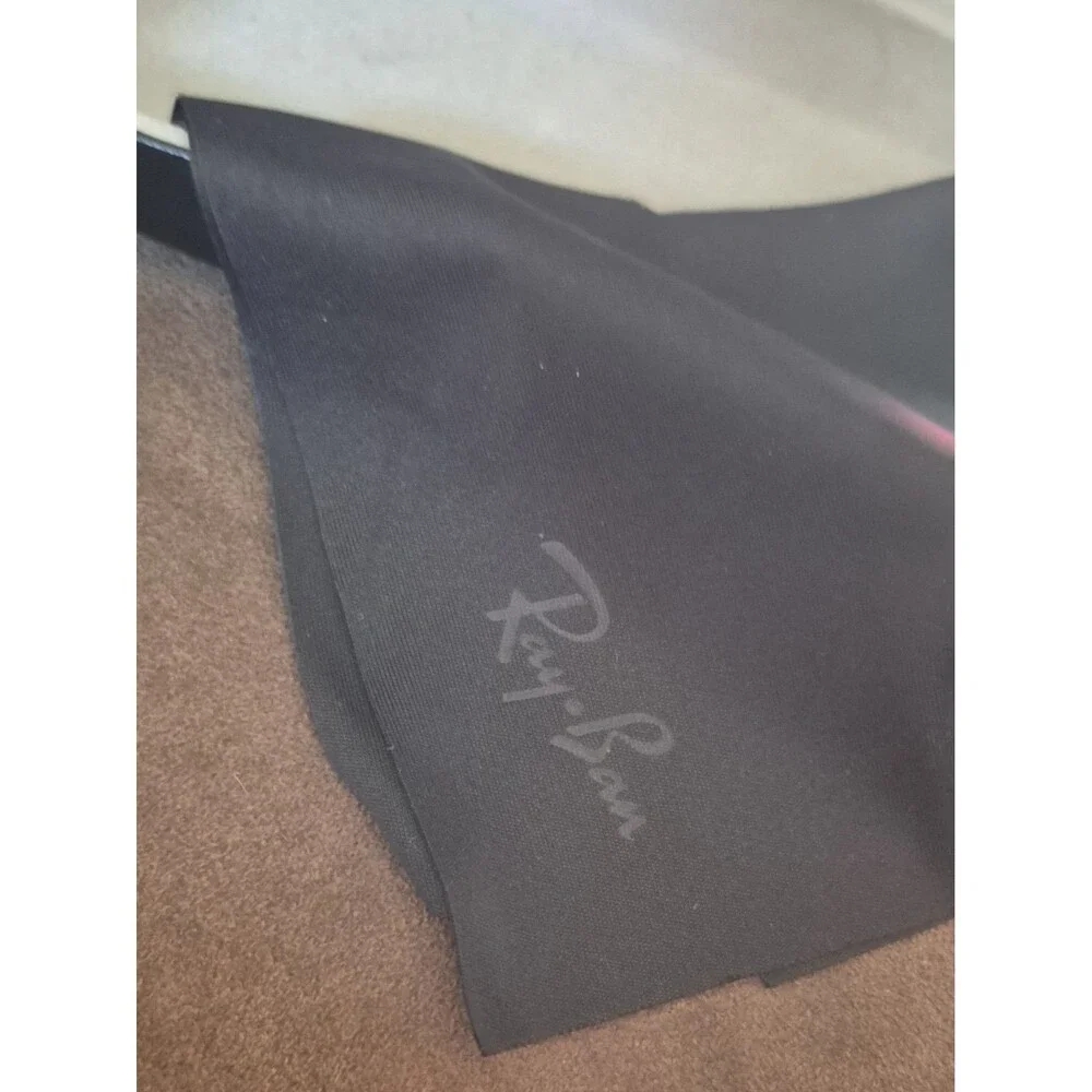 Ray Ban Hard Shell Black Glasses Case With Cleaning Cloth EUC